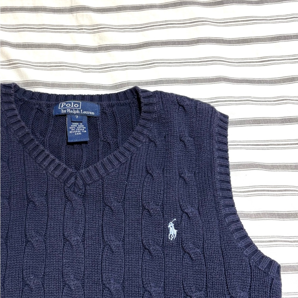 Polo by Ralph Lauren Dark Blue V-Neck Sweater Vest